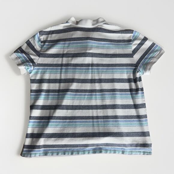 St. John’s Bay Striped Polo Shirt Men’s XXL Blue White - Picture 2 of 4